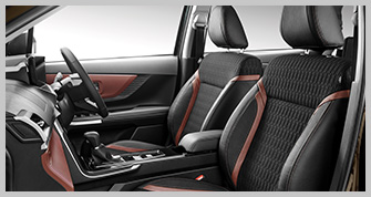 Alza 2-Tone Semi-Leather Seats | The All-New Perodua Alza - 7 Seater MPV